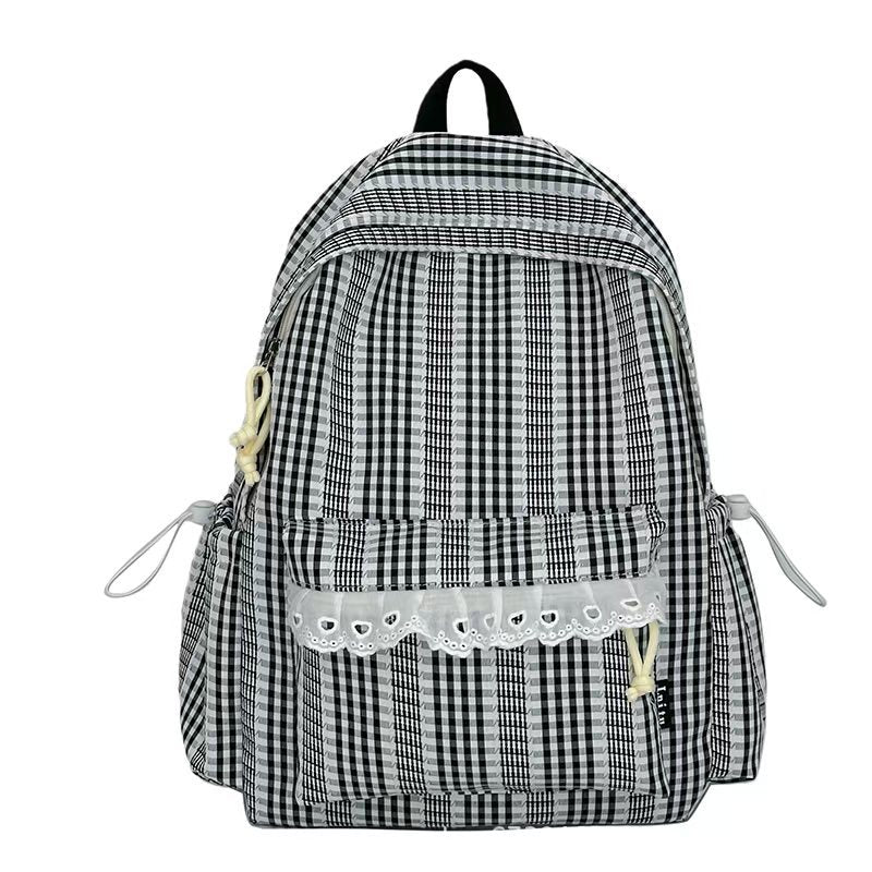 Gingham-Muster Stilvoller Rucksack Brehn