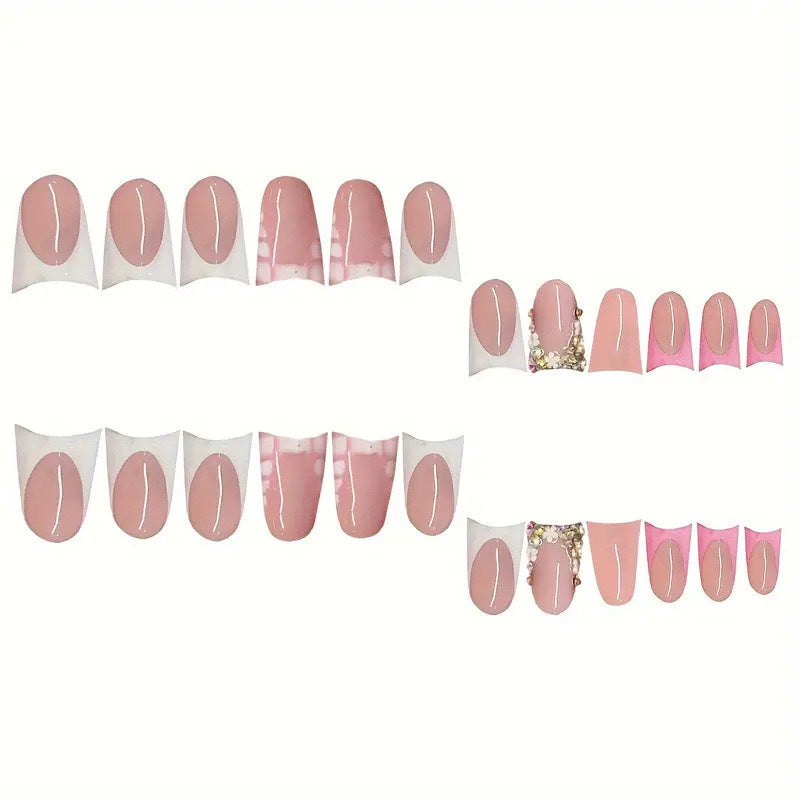 Elegantes Press-On-Nagelkunst-Set mit Edelsteinakzenten Brehn