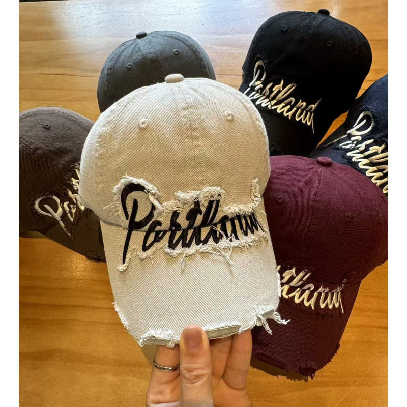 Unisex Distressed Baumwoll Baseballkappe Brehn
