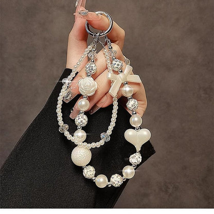 Eleganter Perlen-Perlen Charm Schlüsselanhänger Brehn
