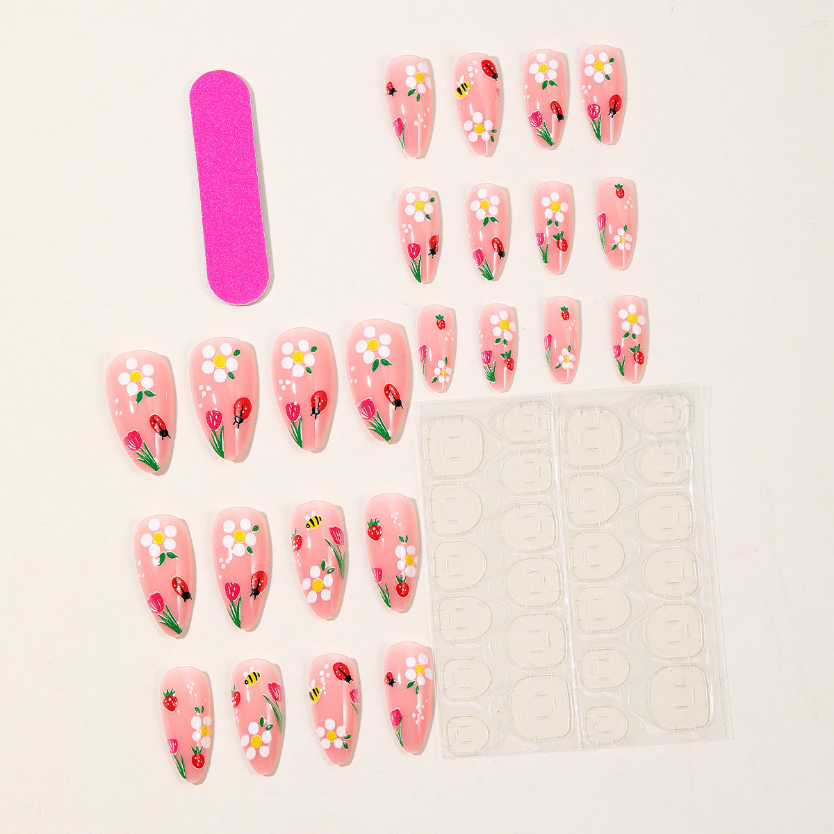 Blumenmuster Stiletto Nagelkunst Brehn