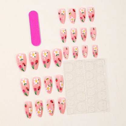 Blumenmuster Stiletto Nagelkunst Brehn