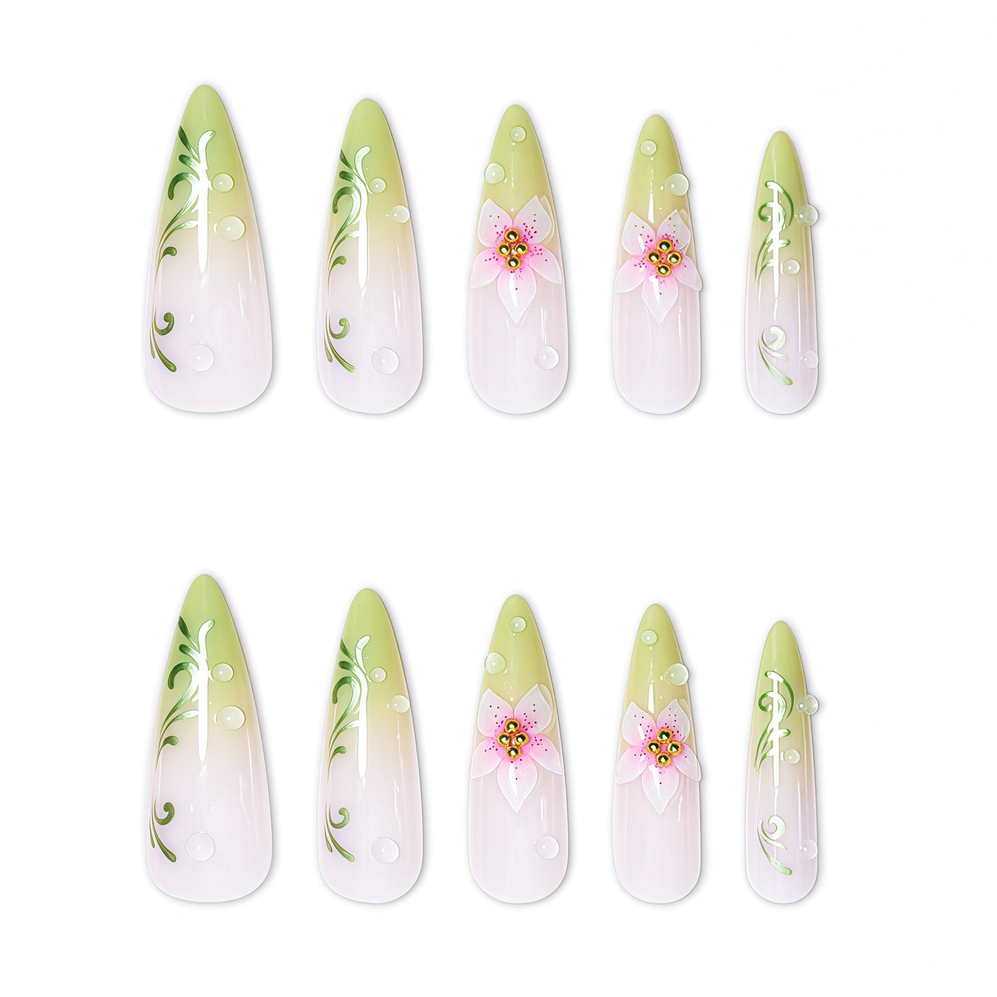 Elegante Stiletto Nagelkunst Verlängerungen Brehn