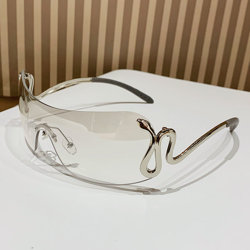 Damen modische Oversized-Sonnenbrille mit innovativem Metallrahmen und einzigartigem Design Brehn