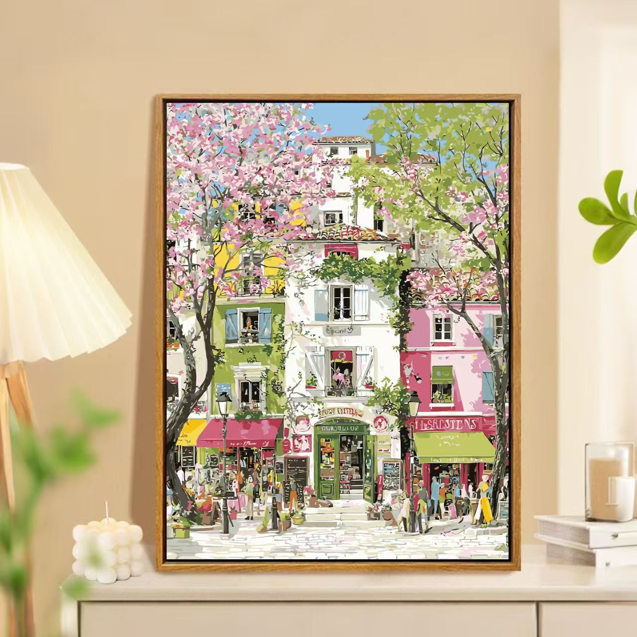 Charmante Frühlingsmarkt Landschaft Wandkunst Brehn
