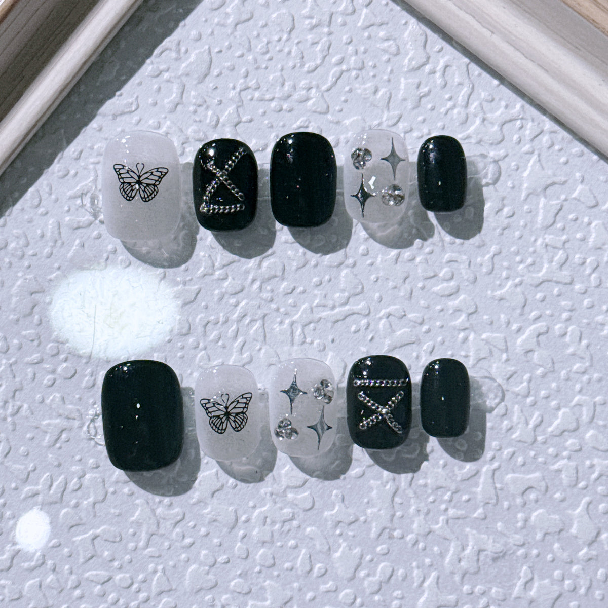 Chice Schmetterling-inspirierte Press-On-Nagel-Set