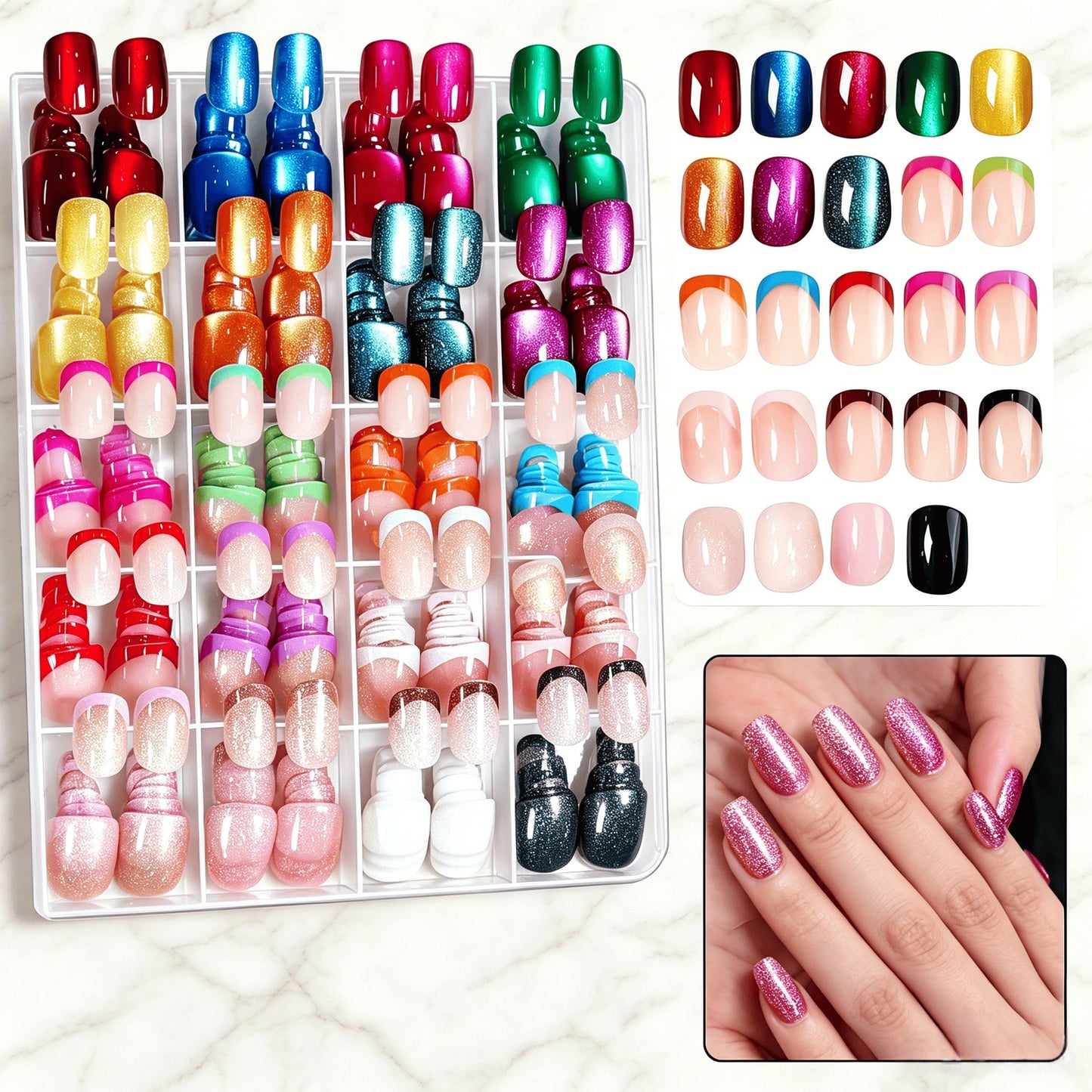 Multi-Style Press-On Nail Art Set Brehn