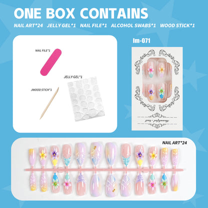 Premium Floral Press-On Nail Art Kit
