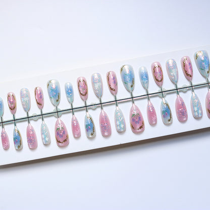Saisonale Blumen Press-On Nagelkunst Set Brehn