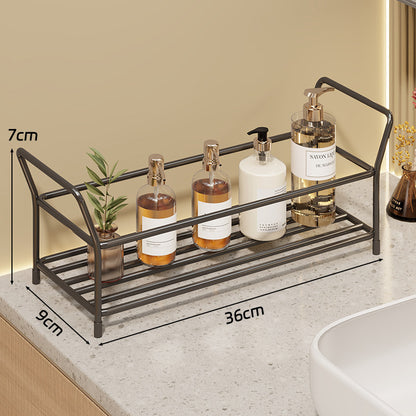 Multi-Ebenen Drahtgitter Arbeitsplattenorganizer mit schrägem Rahmen und belüfteten Mesh-Regalen