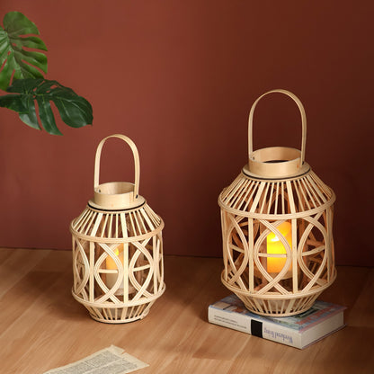 Handgefertigte Laterne aus Rattan Brehn