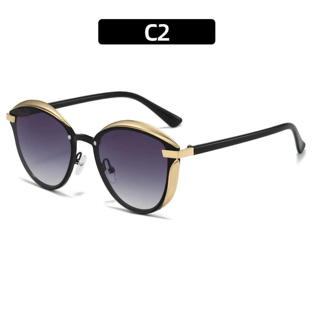 Damen Sonnenbrille mit luxuriösem Metallrahmen und harmonischer Kontur Brehn