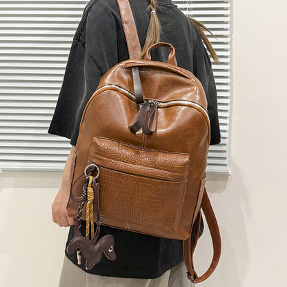 Stylische Krokodil-muster Leder Rucksack Brehn