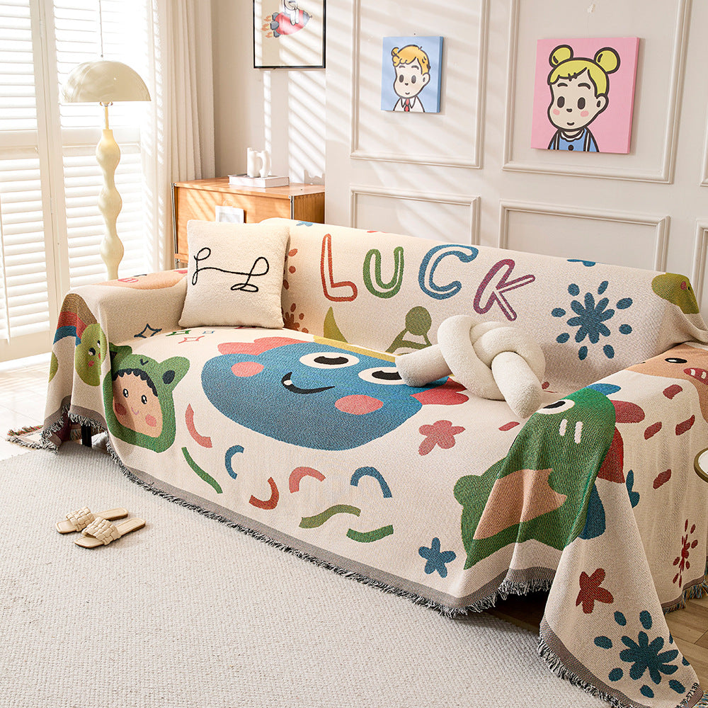 Verspielt Cartoon-Druck Sofa-Wurfdecke