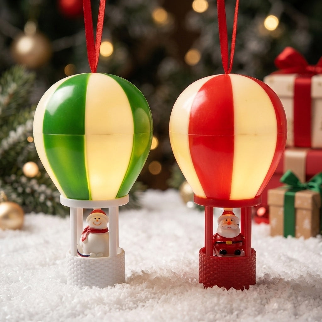 Weihnachtsmann Dekofigur im Heißluftballon Brehn