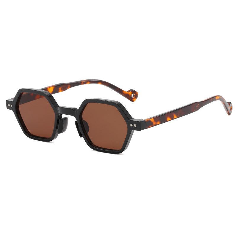 Damen Geometrische Sonnenbrille im modernen Hexagon-Design Brehn