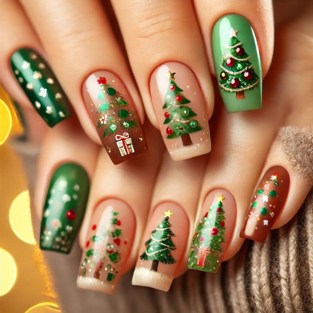 Kunstnägel im festlichen Weihnachtsdesign Brehn