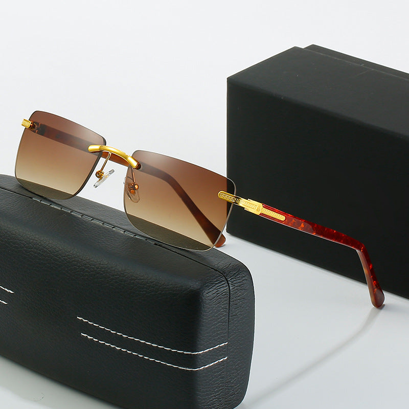 Damen modische Sonnenbrille mit stilvollem, eckigem Rahmen und eleganten Metallakzenten Brehn