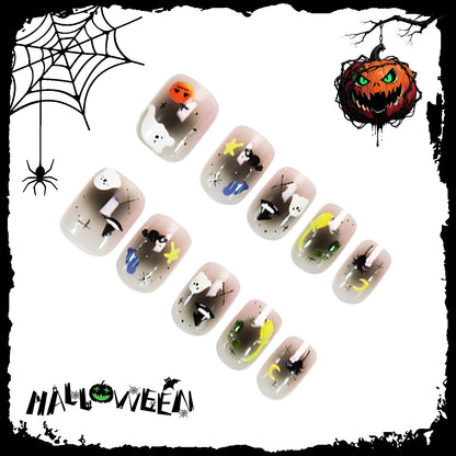 Kunstnagelset mit Halloween-Motiven und kreativen Designs Brehn