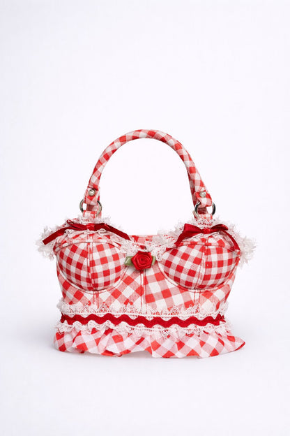 Verspielt Gingham Druck Handtasche