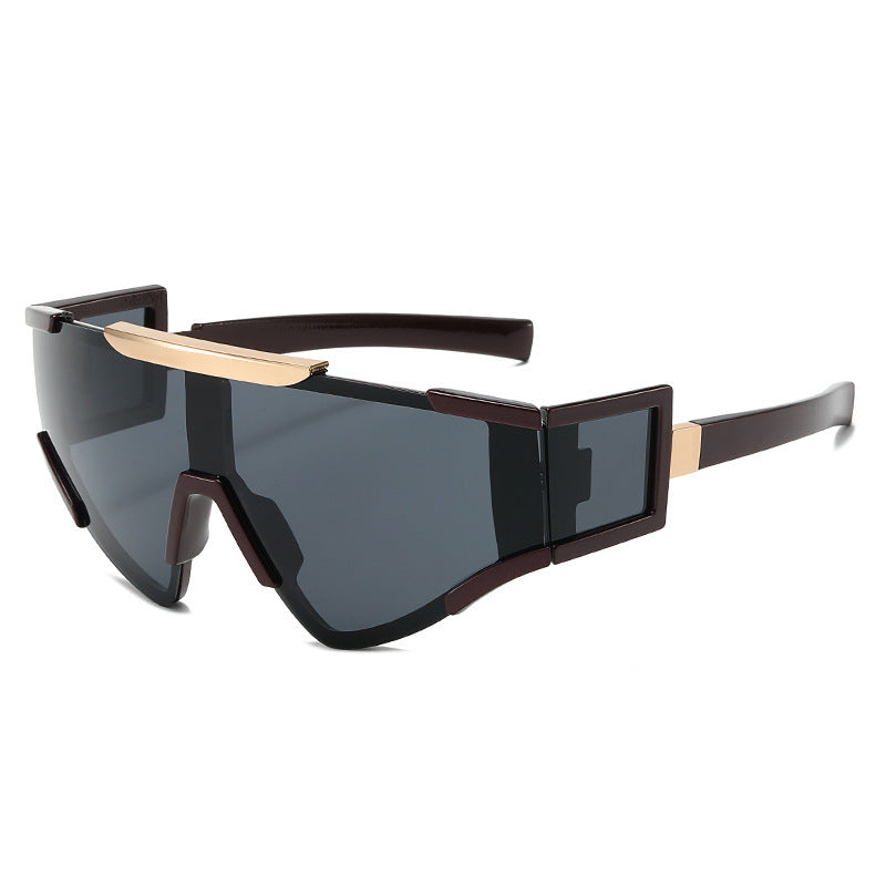 Herren Futuristische Schild Sonnenbrille Brehn