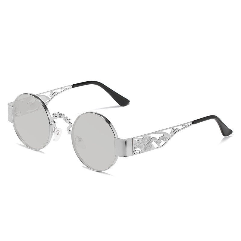 Damen künstlerische runde Sonnenbrille mit elegantem filigranen Rahmen Brehn