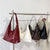 WoStylish Weiche Leder Hobo Tasche Brehn