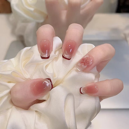 Elegante florale Acryl-Nagelkunstverlängerungen