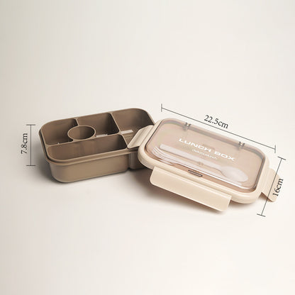 Mehrfach unterteilte Bento-Lunchbox mit integriertem Besteck