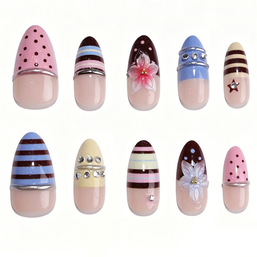 Dekorativer Press-On Nagelset Brehn