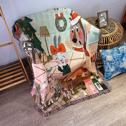 Festliches, holiday-themed gewobenes Werfdecke