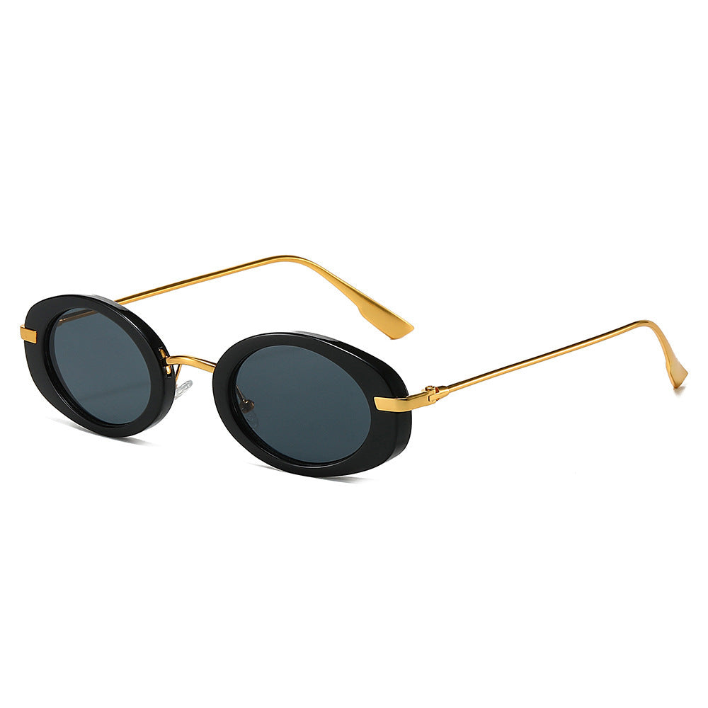 Vintage ovale Sonnenbrille mit Metallelementen Brehn