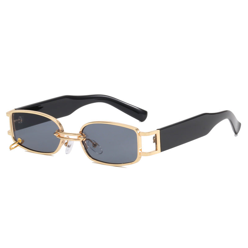 Damen modische Sonnenbrille mit innovativem rechteckigem Design und elegante Metallakzenten Brehn
