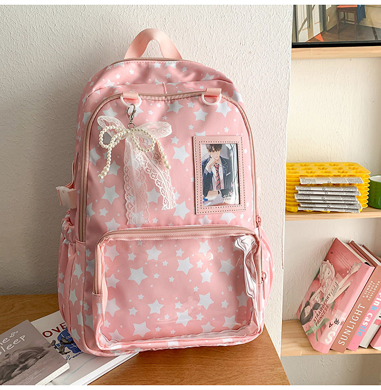 Rucksack mit Verspieltem Sternenmotiv und Sichtfenster Brehn