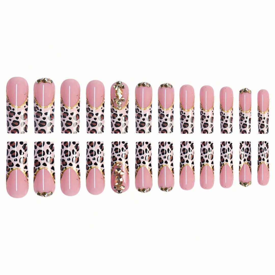 Elegante Leopardenmuster Presse-On-Nagelerweiterungen Brehn