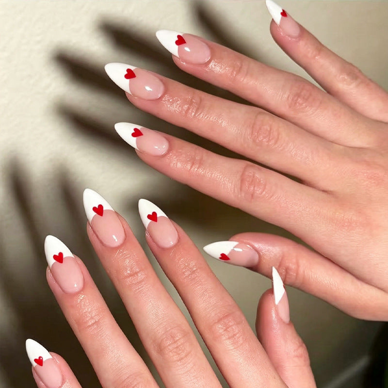 Herz-Muster Press-On Nagelkunst Brehn