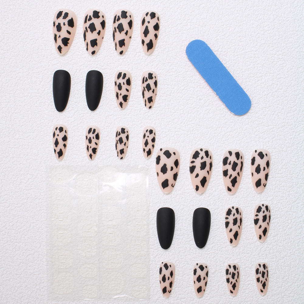 Künstlerische Stiletto Press-On Nägel mit Leoparden Design Brehn
