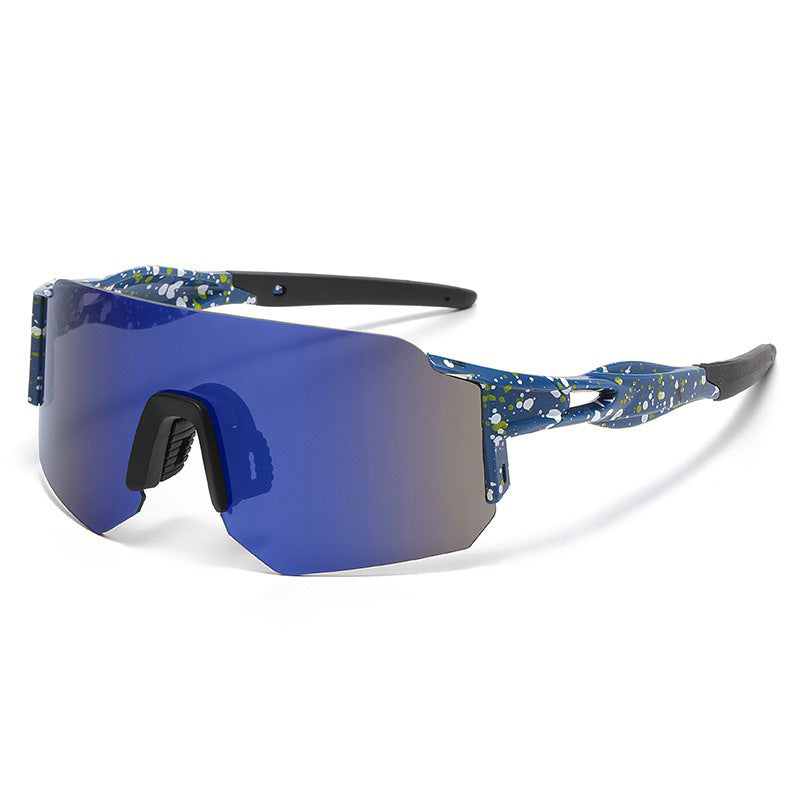 Unisex nan Wraparound Sportsonnenbrille mit verspiegeltem einteiligen Visier und flexiblem Kunststoffbügel Brehn