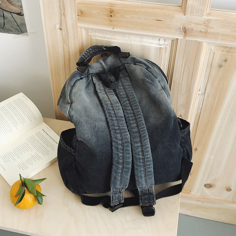 Kreativer grafischer Druck Denim Schulrucksack Brehn