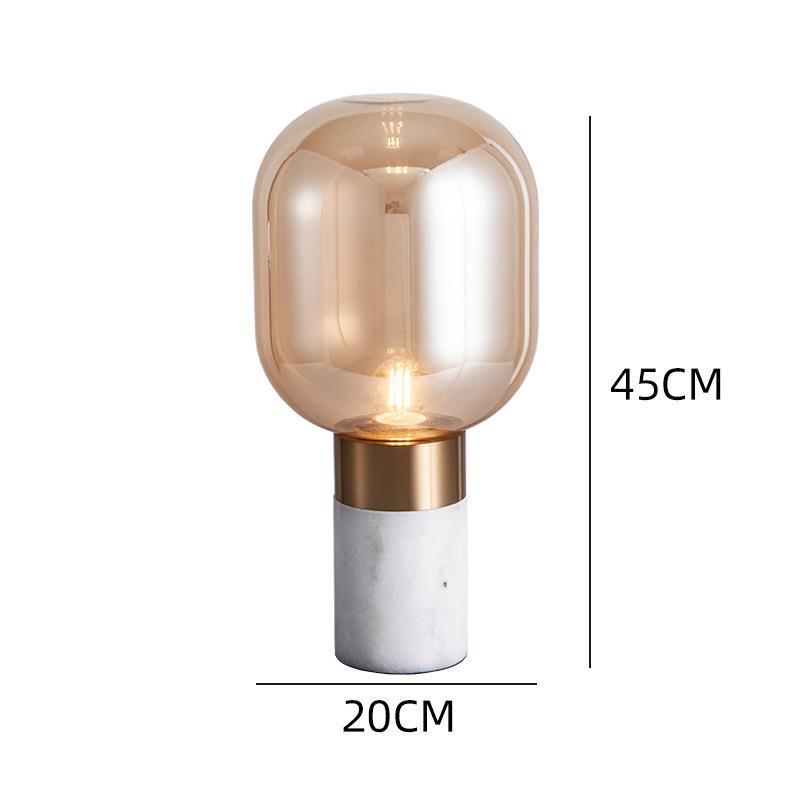 Zeitgenössische Glas Tischlampe mit metallischer Basis