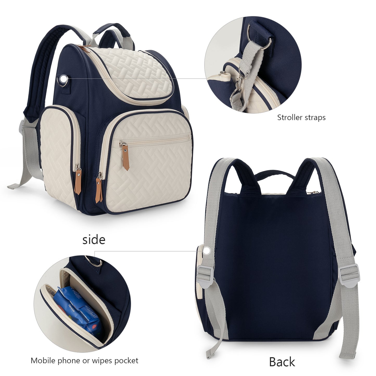Stilvolle Wickelrucksack mit Mehreren Fächern Brehn