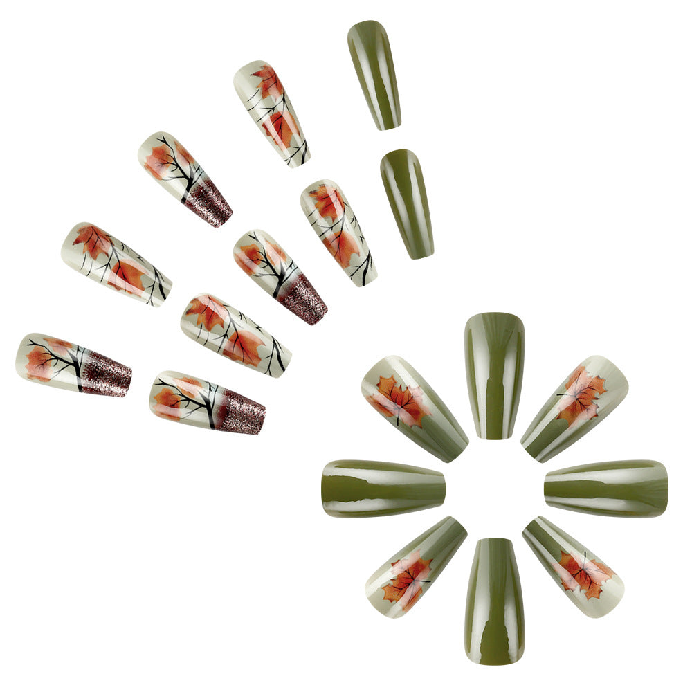 Herbstblatt-Themen Press-On Nagelkunst Brehn