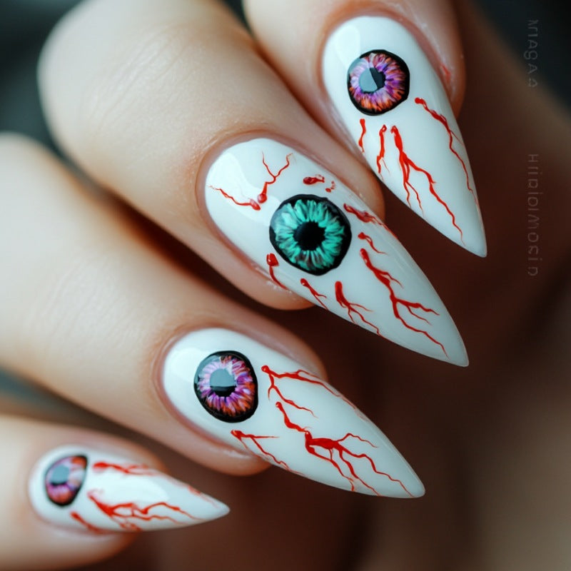 Künstlerisches Augen-Themen Presse-auf Nagelset Brehn