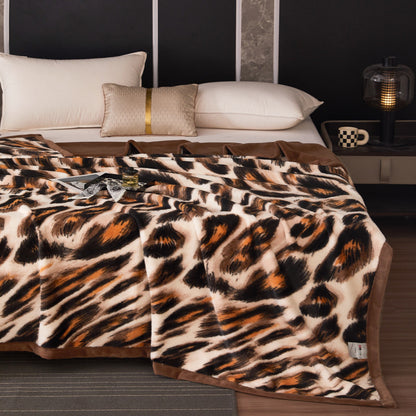 Plüsch-Mikrofaser-Fleece-Wurfdecke mit Silhouette-Blumenmuster