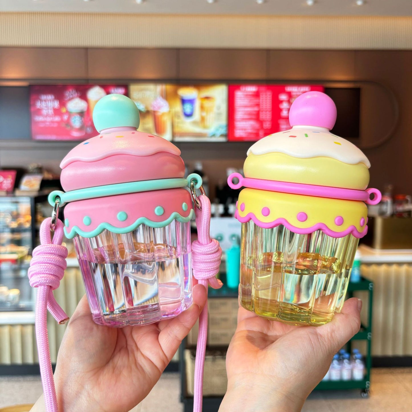 Damen kreative Cupcake Trinkflasche Brehn