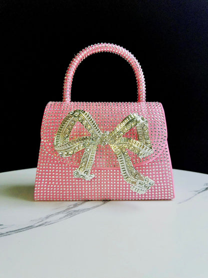 Rhinestone Schleifen-Clutch