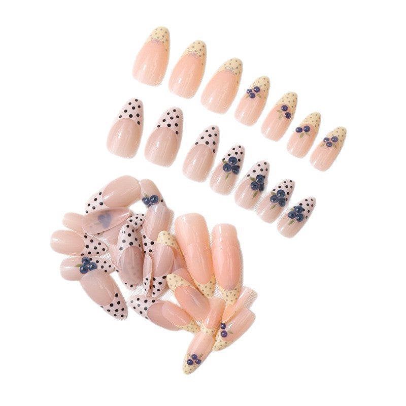 Französische Tipp Floral Press-On Nagel Set Brehn