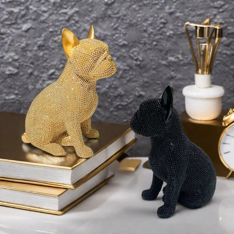 Glänzende Bulldoggen Skulptur Brehn