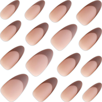 Elegantes Press-On-Nagel-Set mit stilvollem Halbmond-Design Brehn