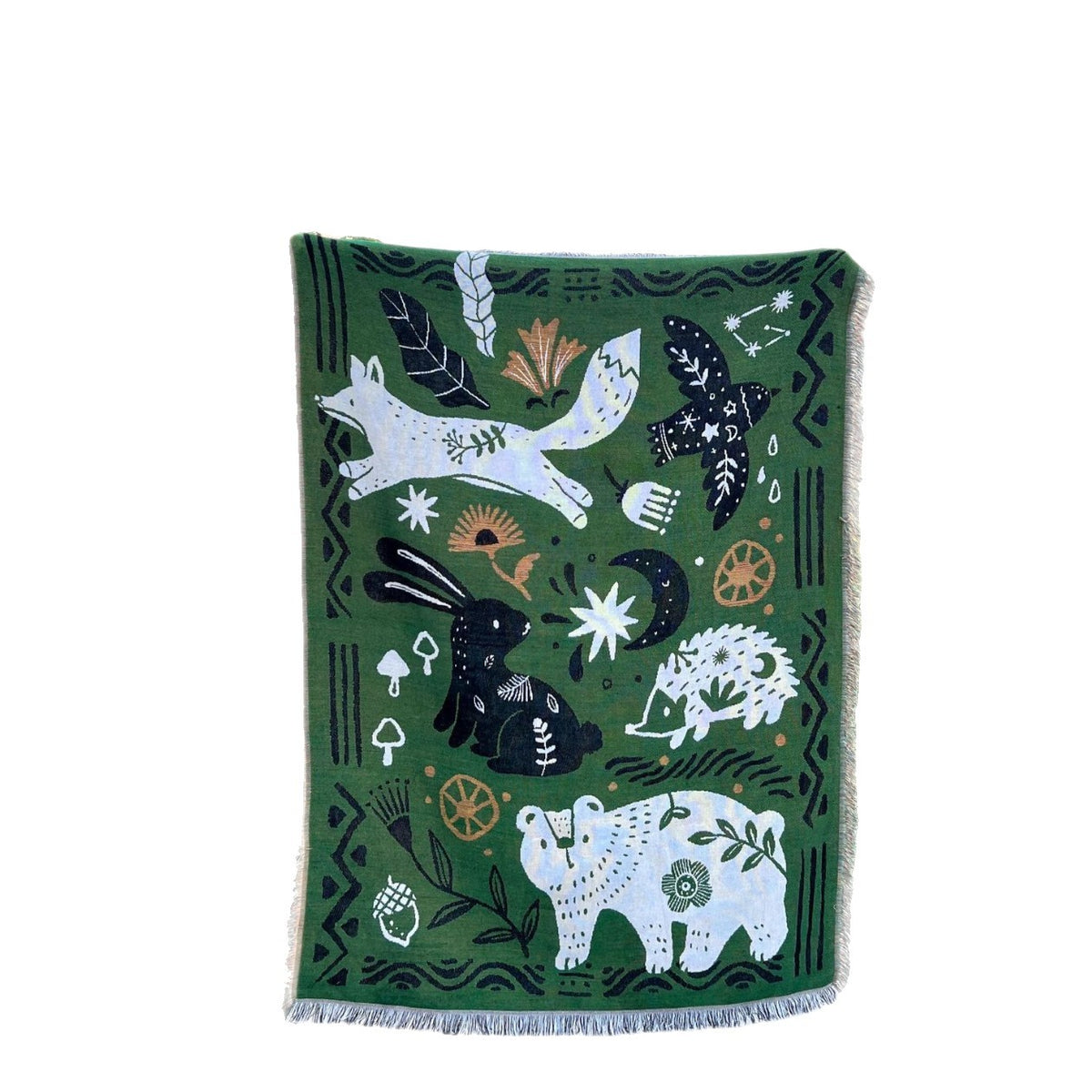 Elegante von der Natur inspirierte gewebte Wurfdecke